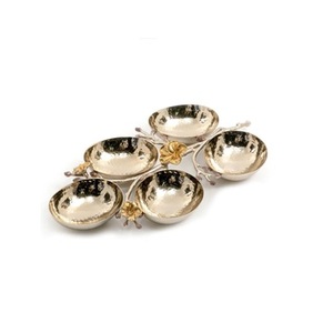 Bols à nourriture décoratifs de table de qualité de luxe Bols de service pour fast-food en bois et métal de conception standard pour la salle à manger à la maison - Product Image 1