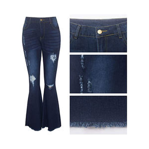 Pantalones Vaqueros Ajustados de Color Personalizado con Aberturas para Mujer, Nuevo Estilo de Moda Femenina, Pantalones Vaqueros con Diseño Desgarrado para Mujer - Product Image 5