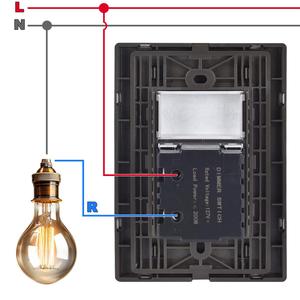 สวิตช์หรี่ไฟสำหรับหลอดไฟ, MXIMD-005, 5 ชิ้น, ตัวหรี่ไฟ, 127VAC, 60Hz, สีเงิน/อ็อกซ์ฟอร์ด, สแตนเลส/พีซี - Product Image 3