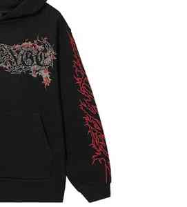 Sudadera con capucha impresa DTG y DTF personalizada con ilustraciones digitales a todo color, perfecta para looks de calle de moda - Product Image 4