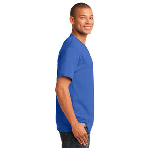 Camiseta de manga corta con cuello en V para hombre-Camiseta de manga corta con cuello en V de ajuste regular para hombre azul marino - Product Image 4
