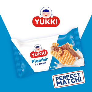 YUKKI Plombir chocolat vanille en feuilles de gaufres 80g, Vente en gros du fabricant - Product Image 2