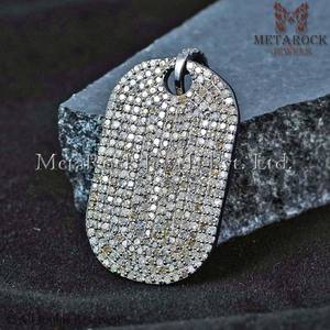 Pendentif pavé de diamants en argent Sterling 925 fait à la main pour femmes - Product Image 2