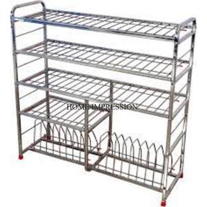Antique Look Multi Functional Metal Kitchen <b>Rack</b> With Sturdy Construction for Efficiently Storing Kitchen Utensils & Accessories - Product Image 6