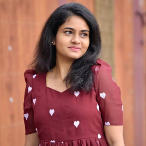 Robe mi-longue fluide marron romantique pour femmes tenue trapèze bordeaux élégante à imprimé coeur rouge vin avec taille empire - Product Image 1