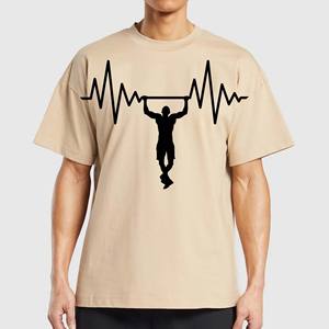 T-shirts de sport décontractés pour hommes grande taille de haute qualité, 100% coton tissé, ourlet incurvé, vêtements de sport de fitness, personnalisés - Product Image 1