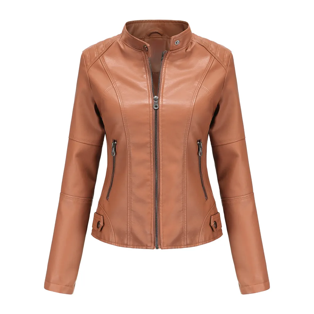 Giacche alla moda da donna nuove di zecca giacca classica da donna in vera pelle di agnello giacche da motociclista Slim Fit