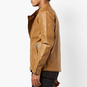 Veste en cuir imperméable de style unique de qualité supérieure pour hommes Veste tendance en cuir original et en tissu pour le printemps OEM - Product Image 2