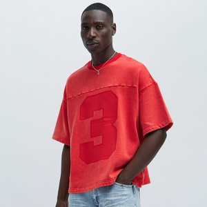 Vêtements pour hommes T-shirt 100% coton lavé à l'acide 250 GSM avec logo personnalisé de haute qualité T-shirt vintage à épaules tombantes pour hommes lourds - Product Image 1