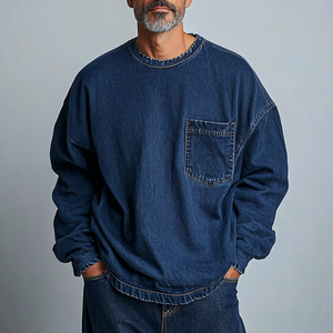 Haute qualité hommes hiver Denim veste à capuche épais coton lavé vêtements d'extérieur décontractés à manches longues bleu manteau personnalisé en gros - Product Image 3