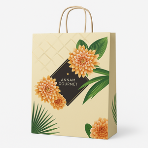 ถุงบรรจุภัณฑ์ของขวัญกระดาษเคลือบสีงาช้างด้ามจับหรูหราพิมพ์โลโก้ได้ตามต้องการเป็นมิตรต่อสิ่งแวดล้อม - Product Image 5