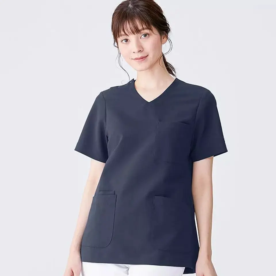 Womens`s Nurse Wear Pullover Scrubs sleeve back lining tops