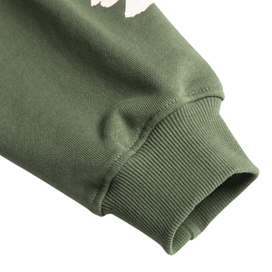Sweat à capuche oversize vert olive pour homme en coton French Terry imprimé « Closed On Sunny », style décontracté automne, coupe classique - Product Image 3