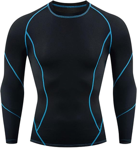2025 gran oferta verano hombres transpirable Rash Guard alto elástico manga completa ropa deportiva ajuste camisas de compresión - Product Image 1