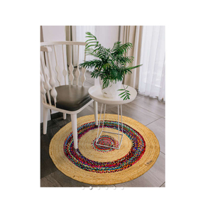 Wholesale Modern Beige Jute Hand Woven <b>Round</b> Area Rug <b>Carpet</b> Set Eco-Friendly for Living Room - Product Image 3