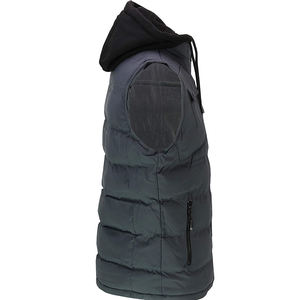 Chaleco de invierno para exteriores para hombre, chaleco sin mangas acolchado grueso con capucha extraíble y bolsillo con cremallera - Product Image 2