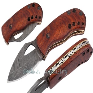 Liner <b>Lock</b> , Rose wood Handle Grip Hand Made Damascus <b>Small</b> Folding pocket Knife (smk1314) - Product Image 3