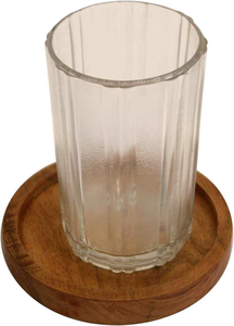 Ensemble de 4 sous-verres ronds en bois d'acacia, sous-verres en bois personnalisés pour les boissons, vente en gros - Product Image 3