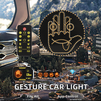Luces LED de Advertencia con Control de Gestos de Dedos, Luz Emoticono para Interior de Coche, Accesorios para Ventana Trasera