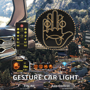 Lumières d'avertissement LED à commande gestuelle amusante pour voiture, éclairage émotionnel pour l'arrière de la voiture, accessoires automobiles - Product Image 2