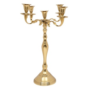 Candelabro árabe vintage de latón de alta calidad con cinco brazos y acabado pulido para decoración del hogar, candelabro de metal para mesa. - Product Image 5