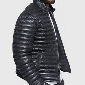 Chaqueta acolchada de cuero de invierno de alta calidad personalizada precios al por mayor chaqueta acolchada de invierno de estilo casual personalizada para hombre - Product Image 3