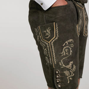 Style bavarois traditionnel allemand Oktoberfest hommes Lederhosen Shorts solide brodé Anti-rides respirant OEM sur mesure - Product Image 6