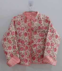 Chaqueta corta de algodón con estampado floral | Chaqueta acolchada estampada | Chaqueta de otoño invierno de estilo bohemio - Product Image 4