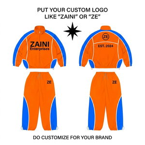 Traje Cortavientos ZAINI para Hombre, con Capucha, Casual, Transpirable, Tejido de Poliéster Taslon Premium de 145 GSM, Azul y Blanco, con Transferencia Térmica - Product Image 1