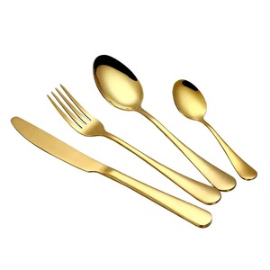 Ensemble de couverts en or miroir de qualité supérieure, design simple, idéal pour les repas quotidiens, vaisselle de table et repas en famille, vente en gros en provenance d'Inde - Product Image 1