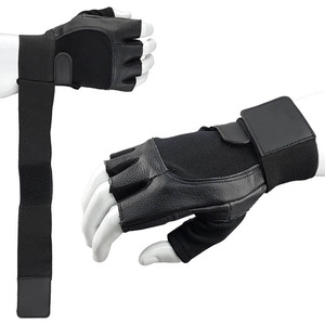 Gants de gymnastique respirants en cuir demi-doigt poignée de paume antidérapante et soutien du poignet pour l'entraînement de gymnastique d'haltérophilie et les entraînements de force - Product Image 2