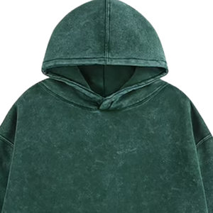Sweat à capuche vert délavé à l'acide pour homme pull oversize en polaire lourde Streetwear Vintage Logo personnalisé en coton épais et chaud soldes d'hiver - Product Image 4