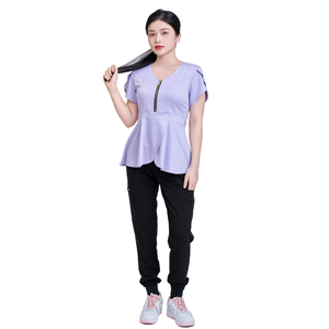 FACTORY PRICE fashionable medical <b>scrubs</b> new designs water resistant printed nursing <b>clothes</b> hospital sets FMF factory OEM/ODM - Product Image 1