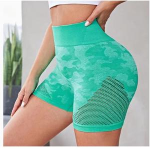 Pantalones cortos de Yoga de secado rápido de cintura alta para mujer, pantalones cortos informales con patrón sólido, novedad - Product Image 1