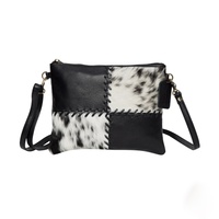 2024 nouvelle vente chaude conception personnalisée femmes embrayage vache cheveux cuir Mini porte-carte portefeuille à la mode article chaud