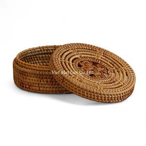 Caja de Almacenamiento de Ratán Tejido Natural Hecha a Mano en Vietnam para Organizar Artículos del Hogar con Material Ecológico - Product Image 3