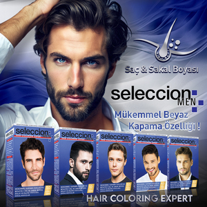 Seleccion <b>Men</b> <b>Hair</b> Beard <b>Dye</b> Cream Set Full <b>Grey</b> White Coverage with Natural Oils - Product Image 1