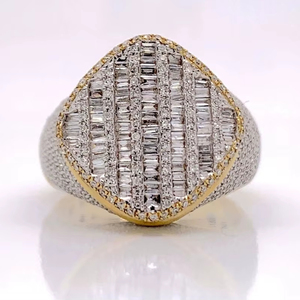 Anillo de Plata de Ley 925 Certificado con Moissanita en Forma de Domo, Clásico, Estilo Hip Hop, Regalo de Boda, Diamante Simulado, Completamente Engastado - Product Image 1