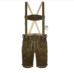 สินค้ามาใหม่2025สไตล์บาวาเรียของผู้ชายเอวปานกลางเข้ารูปแห้งเร็วหนังแพะระบายอากาศได้ดีหนังนิ่มหนังถักคุณภาพสูง - Product Image 4