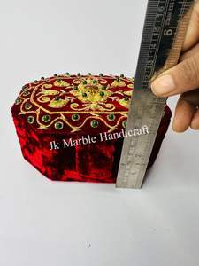 Handmade Red Shanell Fabric Embroidery Jewelry <b>Box</b> Wholesale Best Price Jewelry Storage Solution - Product Image 5