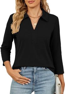 Chemises décontractées pour femmes - Anti-rides, respirantes, écologiques, séchage rapide, polaire, élasthanne/coton, unies, teintes, BD - Product Image 6