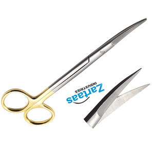 Tijeras quirúrgicas de 5,5 pulgadas, mango curvo chapado en oro, insertos de carburo de tungsteno, extra afilados y duraderos - Product Image 3