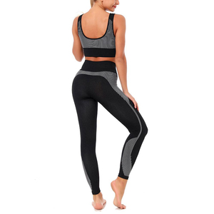 Leggings taille haute respirants soutien-gorge personnalisé haut Yoga Gym Wear 2 pièces ensemble pantalon - Product Image 5