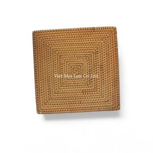 Natural Fiber Handmade Square <b>Rattan</b> Placemat Woven By Vietnamese Craftsmen For <b>Dining</b> <b>Table</b> Decoration And Use - Product Image 2