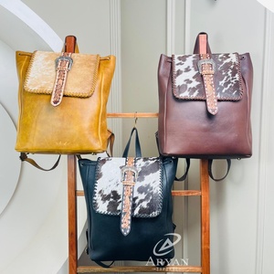 Sacs à dos en cuir usiné à la main avec logo personnalisé Meilleures ventes Vente en gros Sac à dos de voyage en cuir de vachette véritable Offre Spéciale pour femmes - Product Image 1