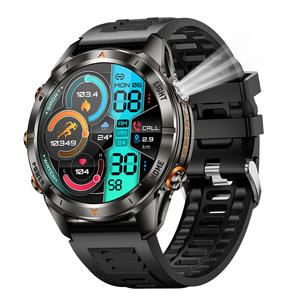 Montre connectée sportive KT80, écran AMOLED 1,46 pouce, étanche IP68, écran tactile, tracker d'activité unisexe avec lampe torche et appel SOS - Product Image 2