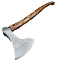 Hache professionnelle en acier Damas, tête forgée artisanal, manche en bois dur, outil d'extérieur, hache en acier Damas