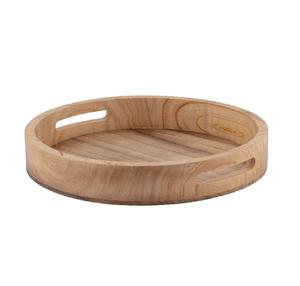 Haute qualité nouveauté rond Wo * oden plateau avec poignée concepteur hexagone en forme solide en bois fait poli fini plateau en bois - Product Image 1
