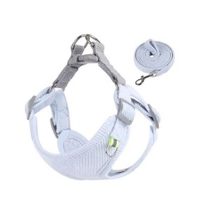 Harnais simple réglable pour chien et laisse réfléchissante avec gilet en polyester/nylon à motif animal pour petits chiens - Product Image 4