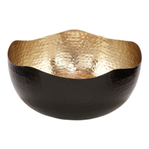 Classic Design Black and Gold Hammered <b>Metal</b> <b>Bowl</b> Food Serving <b>Bowl</b> for Dinnerware and Food Serving Kitchenware Accessory - Product Image 4